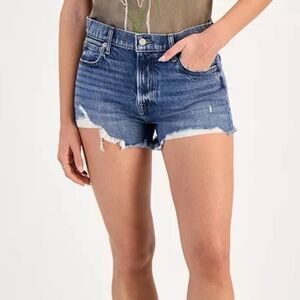 Lucky Brand Mom Shorts Womens 14 High Rise Denim Button Fly Raw Hem NWT